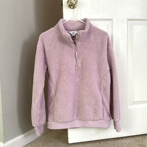 Athleta Girl Sherpa 1/4 Zip Pullover Sweatshirt Womens Small